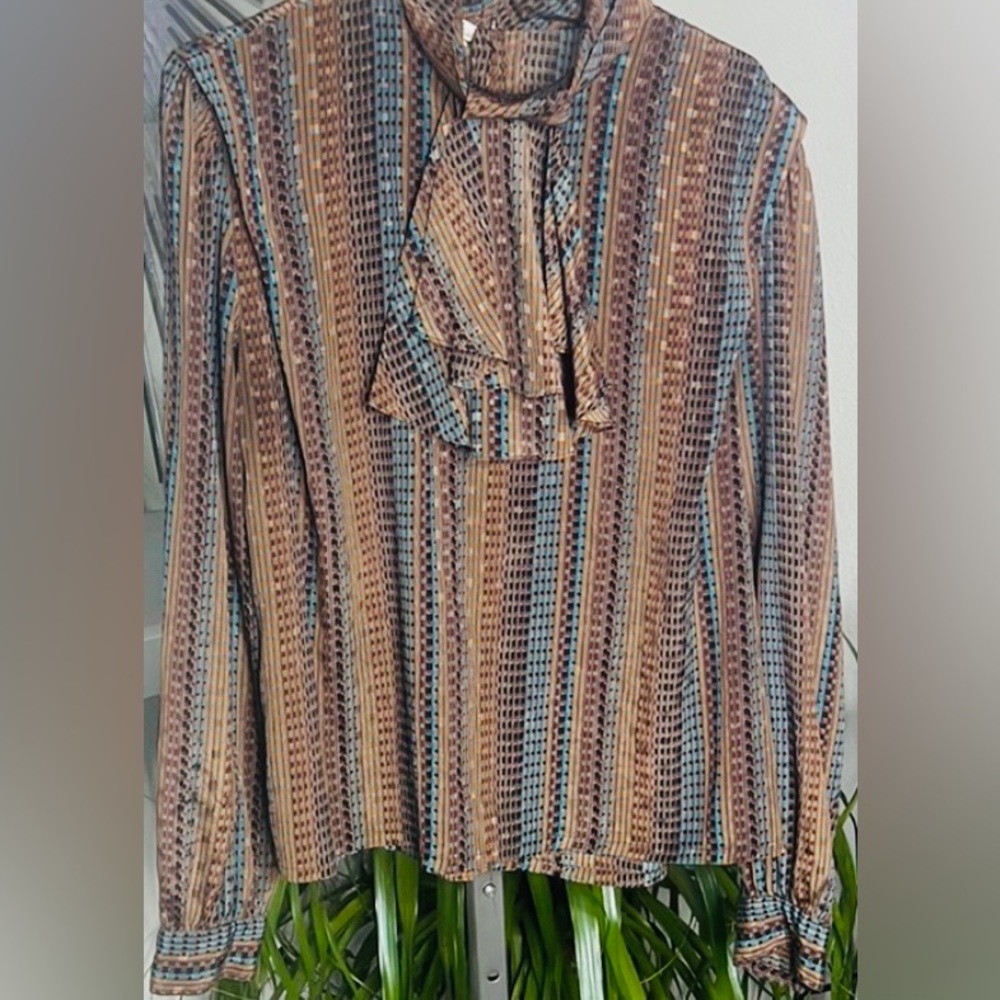 Vintage | Women’s Patterned Blouse (Size 16)